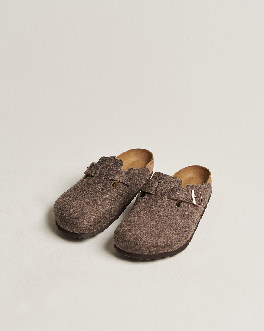 Herre | Sandaler og tøfler | BIRKENSTOCK | Boston Classic Footbed Wool Felt Cacao