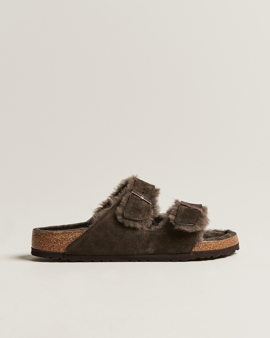 Herre | Sandaler og tøfler | BIRKENSTOCK | Arizona Classic Footbed Shearling Mocha Suede