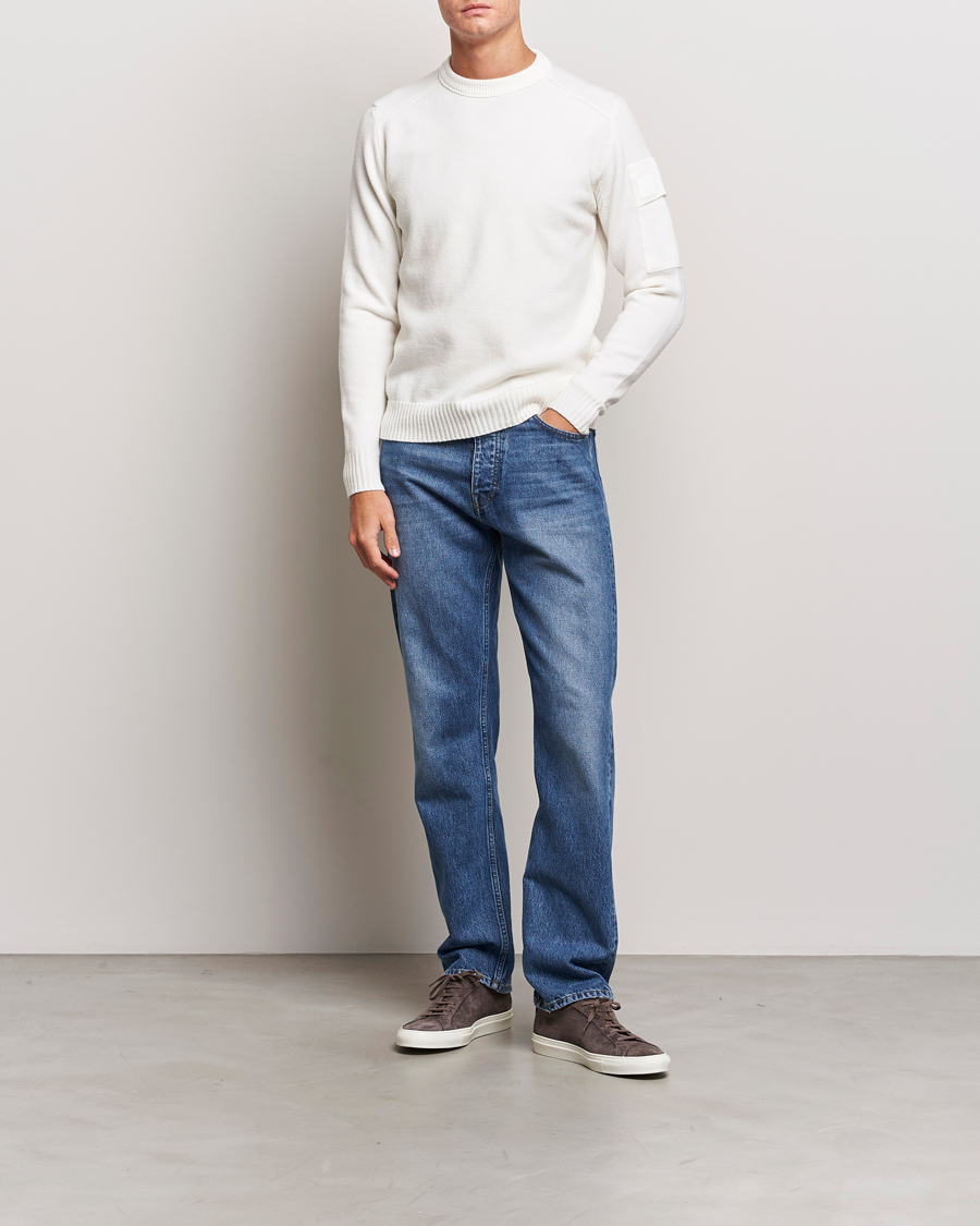 Herre | Gensere | C.P. Company | Metropolis Knitted Wool Crew Neck White