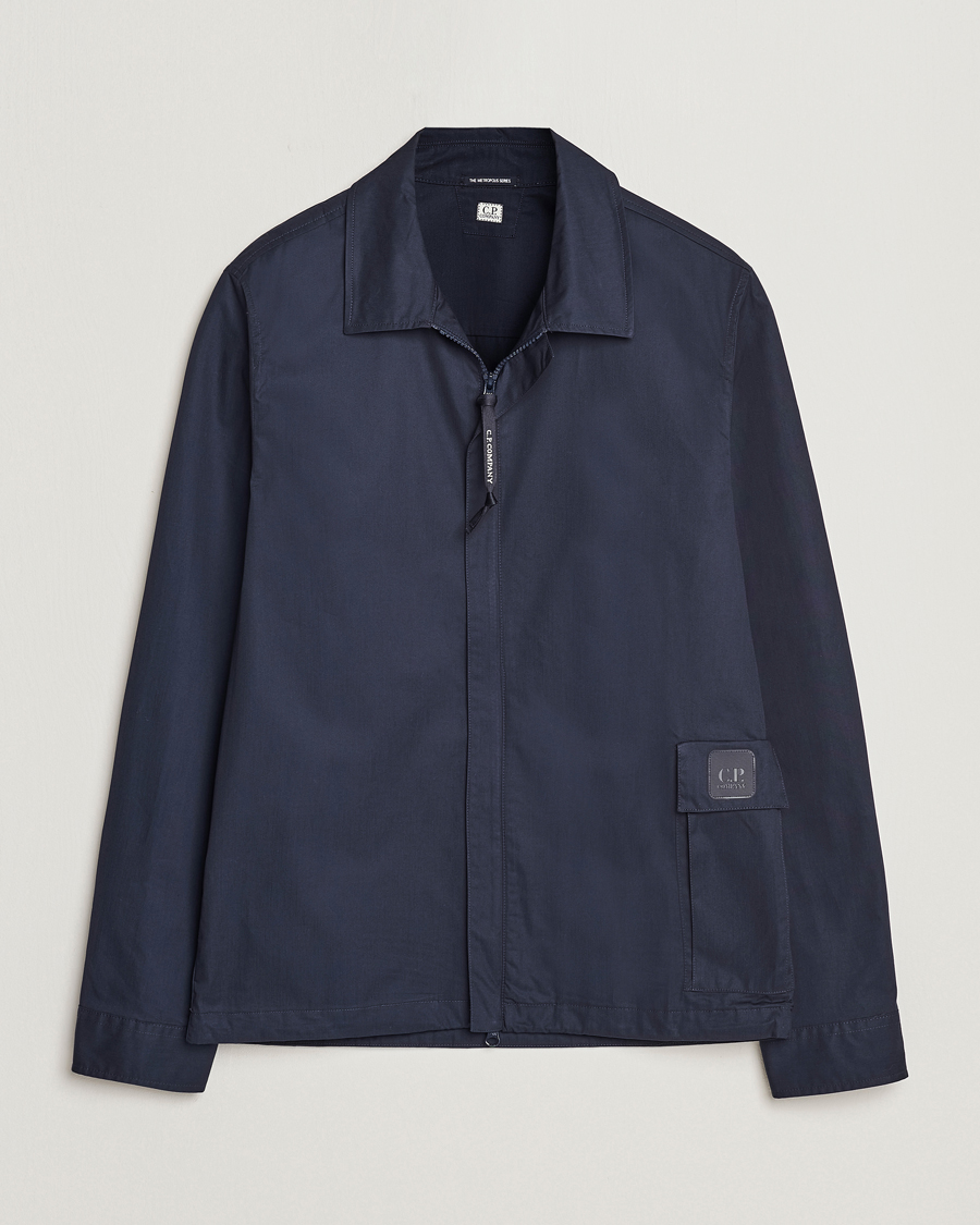 Herre | Skjorter | C.P. Company | Metropolis Gabardine PD Overshirt Navy