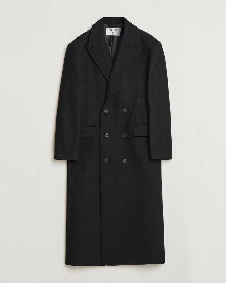 Herre | Jakker | Filippa K | Double Breasted Wool Coat Black