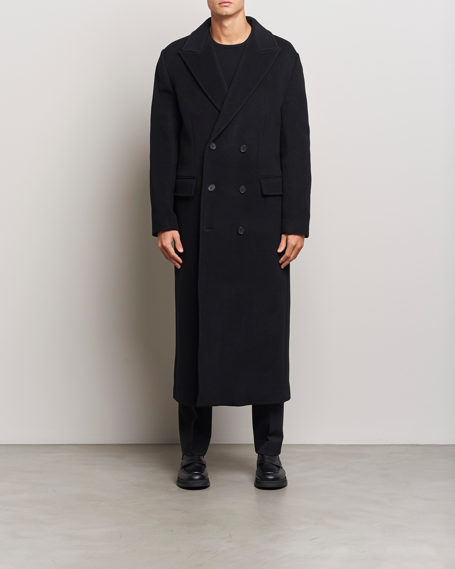 Herre | Jakker | Filippa K | Double Breasted Wool Coat Black