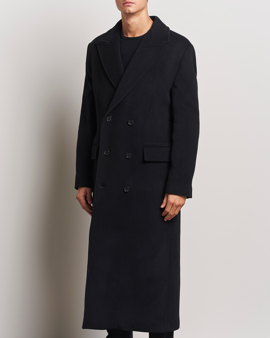 Herre | Jakker | Filippa K | Double Breasted Wool Coat Black