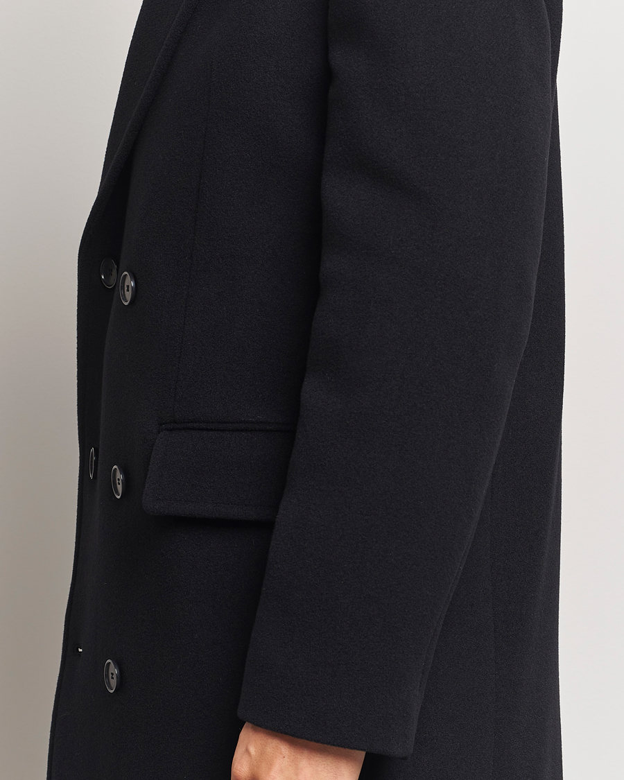 Herre | Jakker | Filippa K | Double Breasted Wool Coat Black