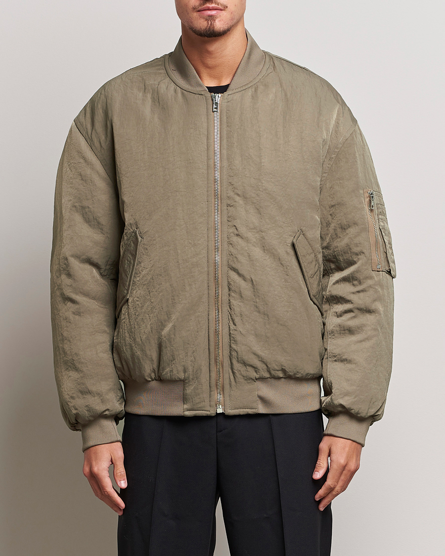 Herre | Bomberjakker | Filippa K | Crinkled Bomber Jacket Nougat