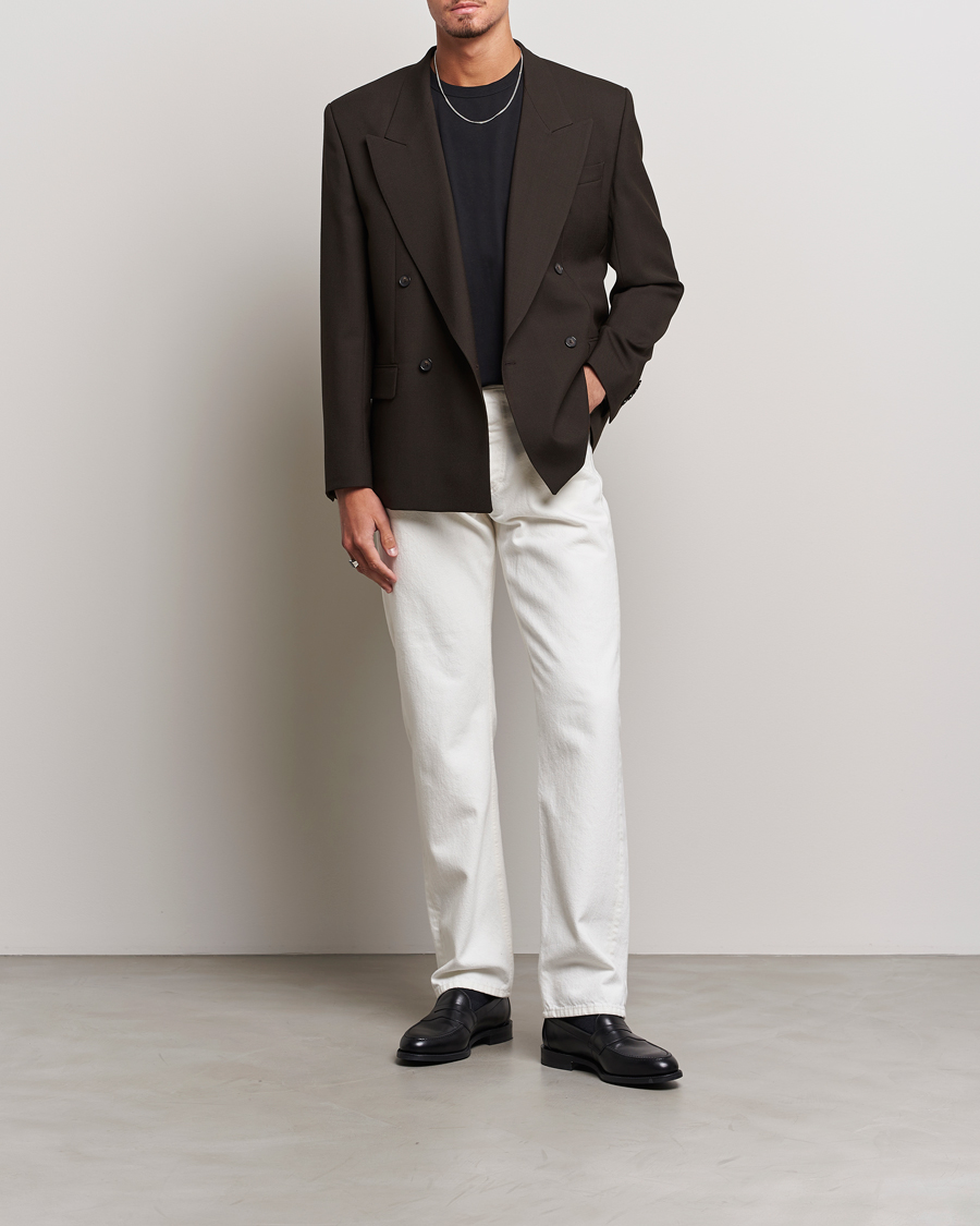 Herre | Dressjakker | Filippa K | Boxy Wool Double Breasted Blazer Dark Chocolate