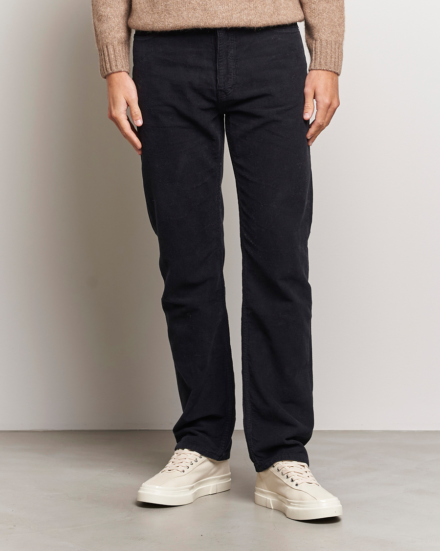 Herre | Filippa K | Filippa K | Straight Fit Garment Dyed Corduroy Pants Black