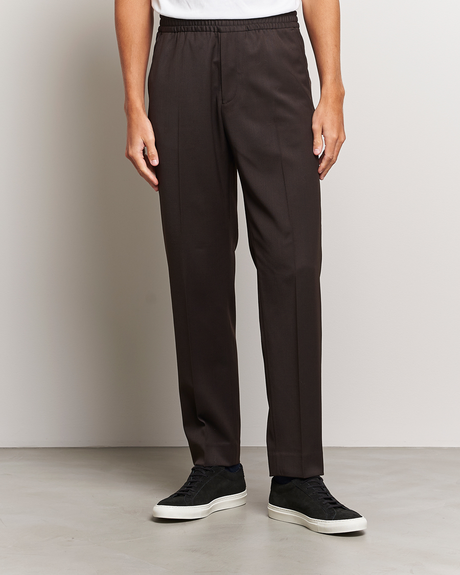 Herre | Bukser | Filippa K | Relaxed Terry Wool Trousers Dark Brown