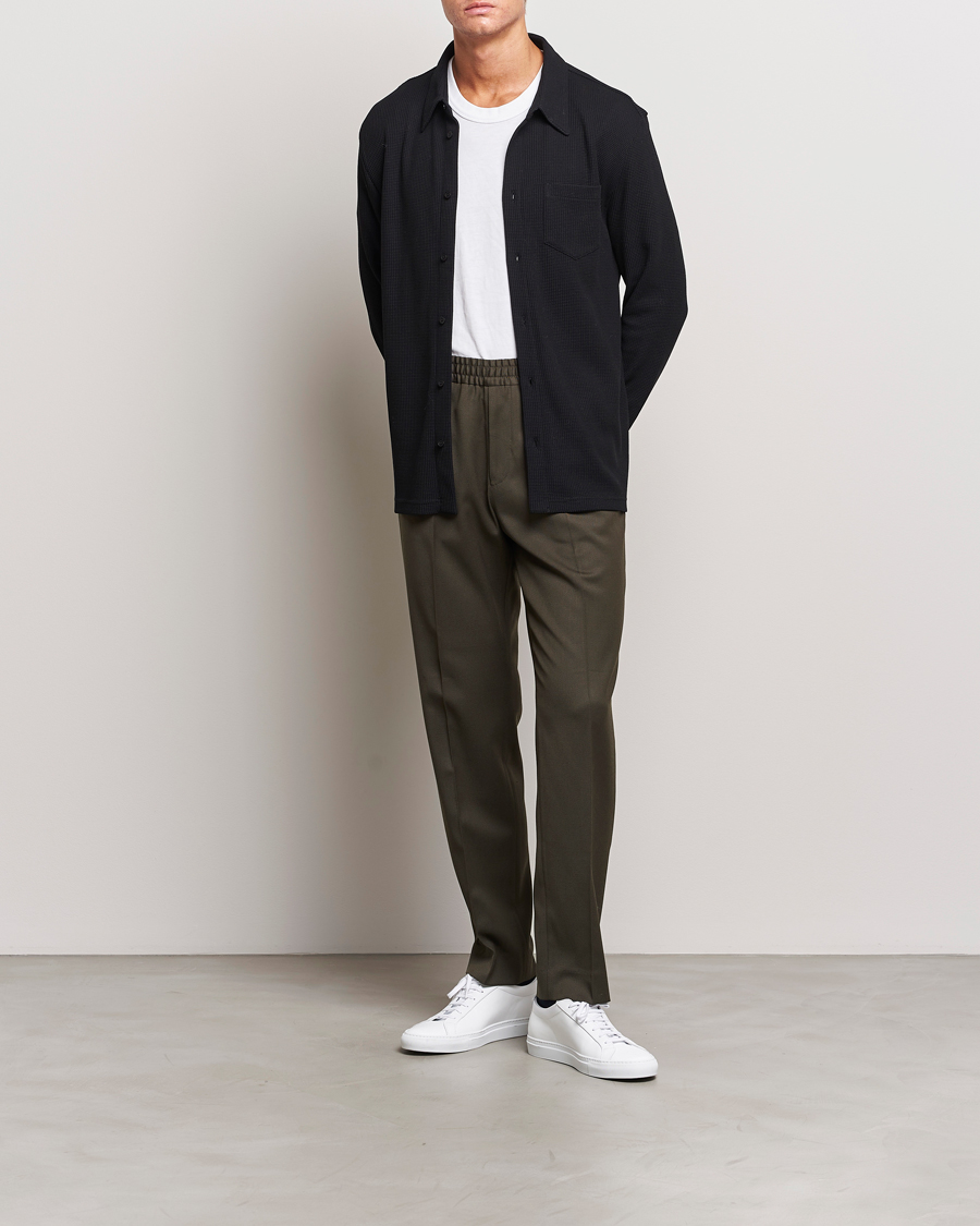 Herre | Bukser | Filippa K | Relaxed Terry Wool Trousers Dark Forest Green