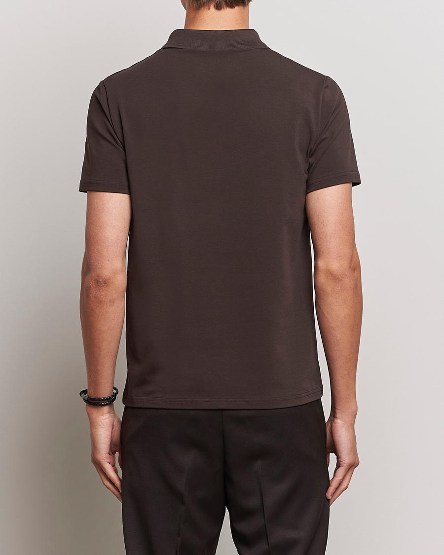 Herre | Pikéer | Filippa K | Soft Lycra Polo T-Shirt Dark Chocolate