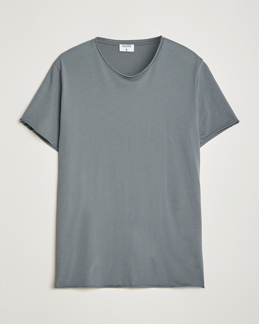 Herre | T-Shirts | Filippa K | Roll Neck T-Shirt Smoke Green