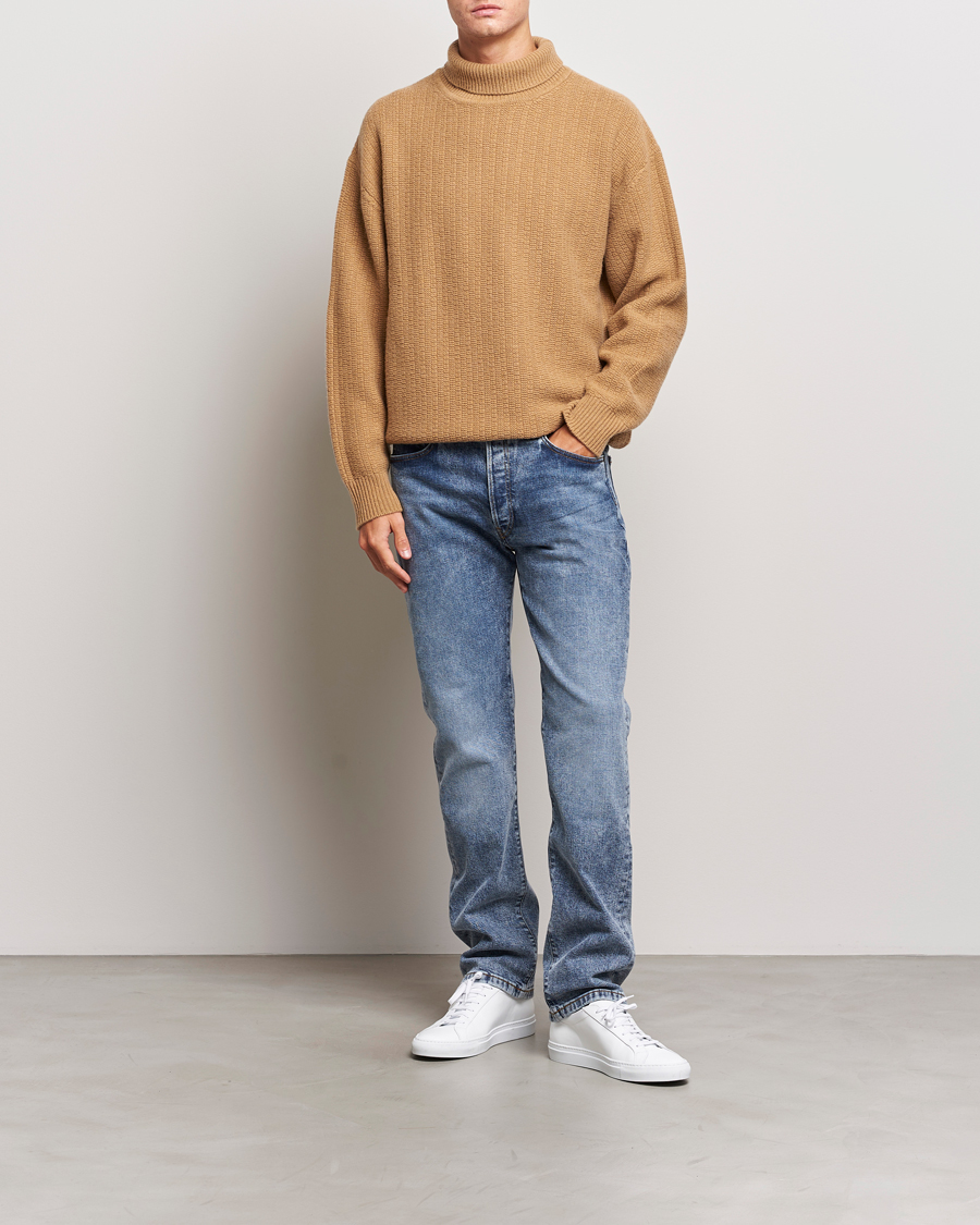 Herre | Gensere | Filippa K | Wool Structured Polo Camel