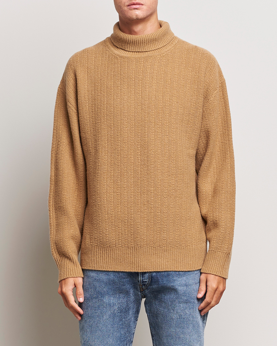 Herre | Gensere | Filippa K | Wool Structured Polo Camel