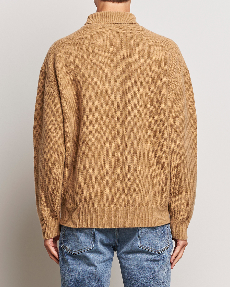 Herre | Gensere | Filippa K | Wool Structured Polo Camel