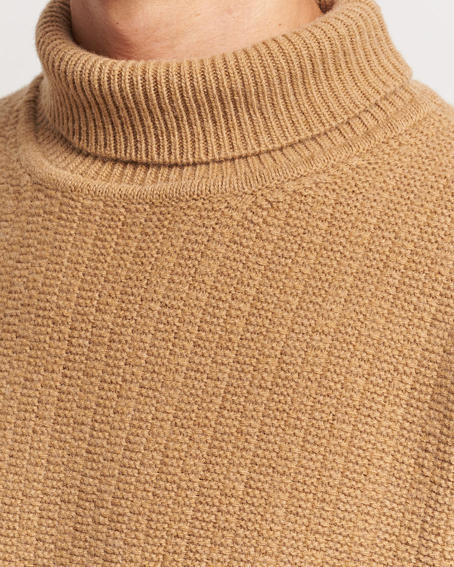 Herre | Gensere | Filippa K | Wool Structured Polo Camel