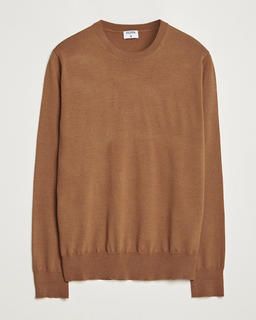 Herre | Gensere | Filippa K | Merino Round Neck Sweater Camel