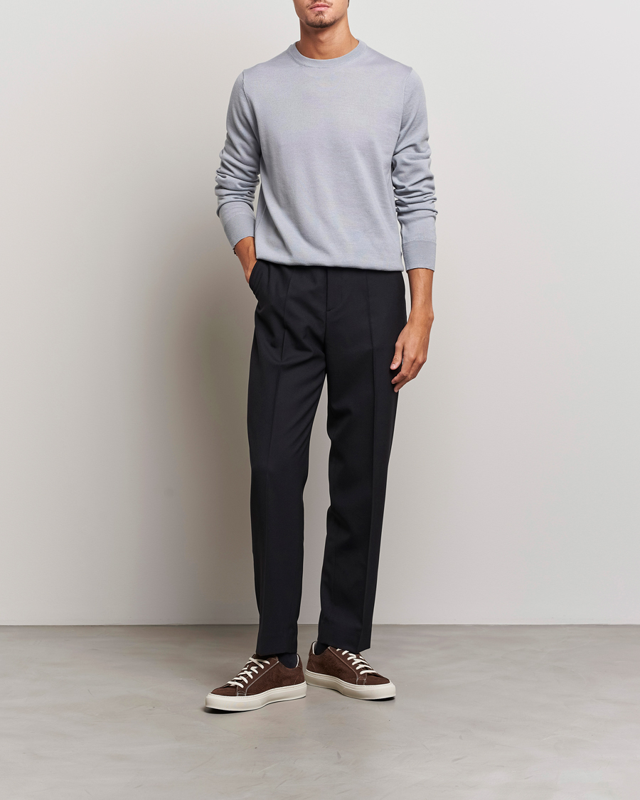 Herre | Gensere | Filippa K | Merino Round Neck Sweater Fog Blue