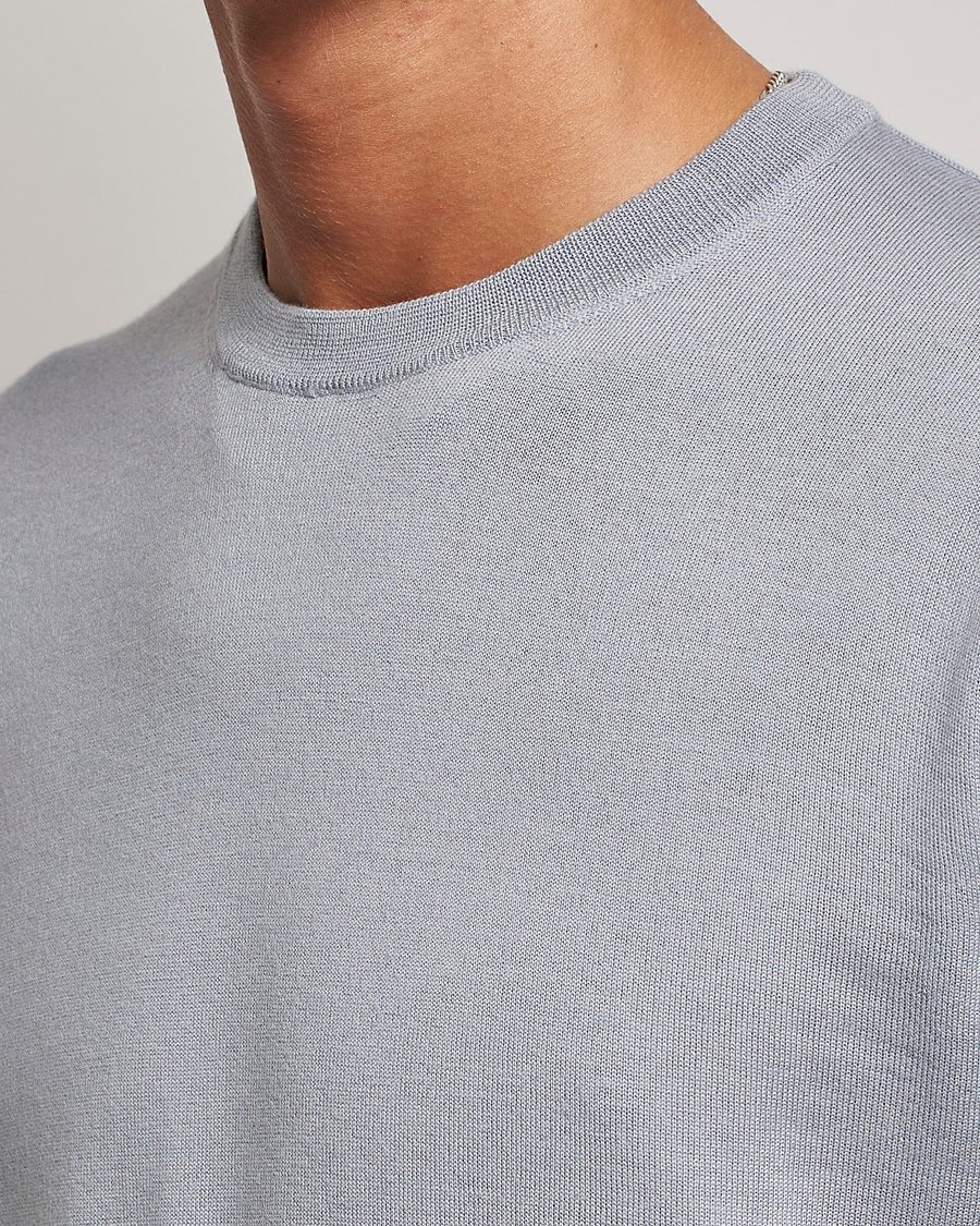 Herre | Gensere | Filippa K | Merino Round Neck Sweater Fog Blue