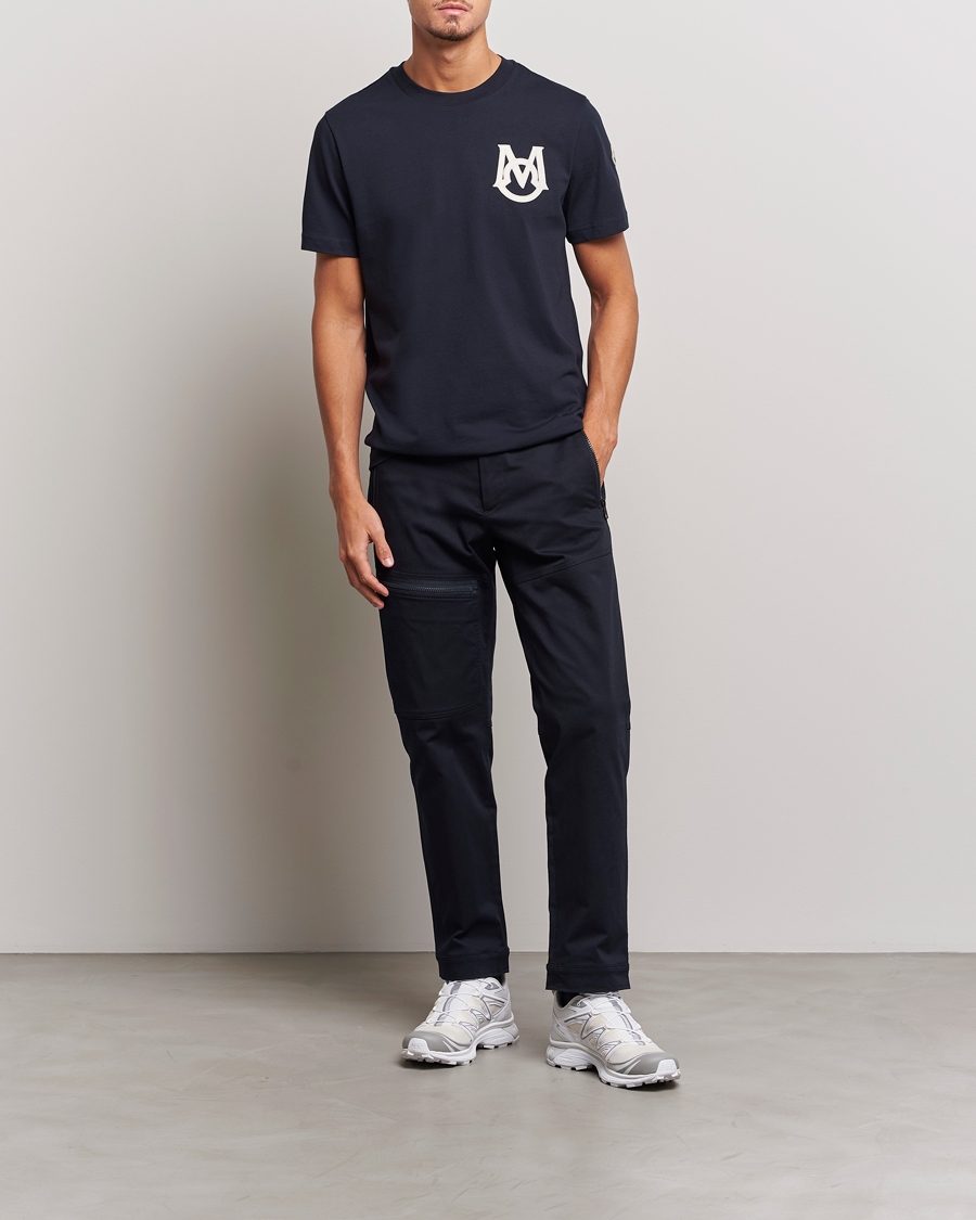 Herre | T-Shirts | Moncler | Embossed Logo T-Shirt Navy