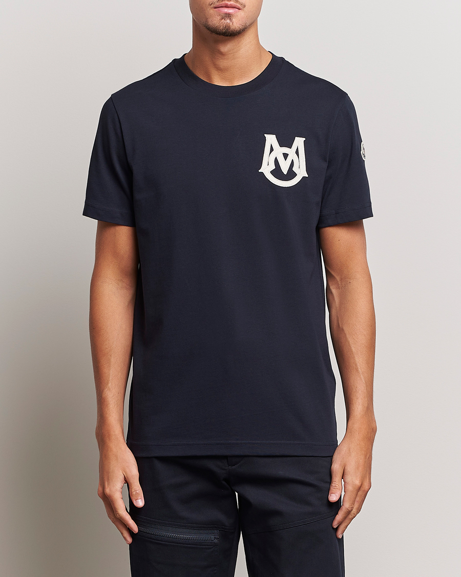 Herre | T-Shirts | Moncler | Embossed Logo T-Shirt Navy