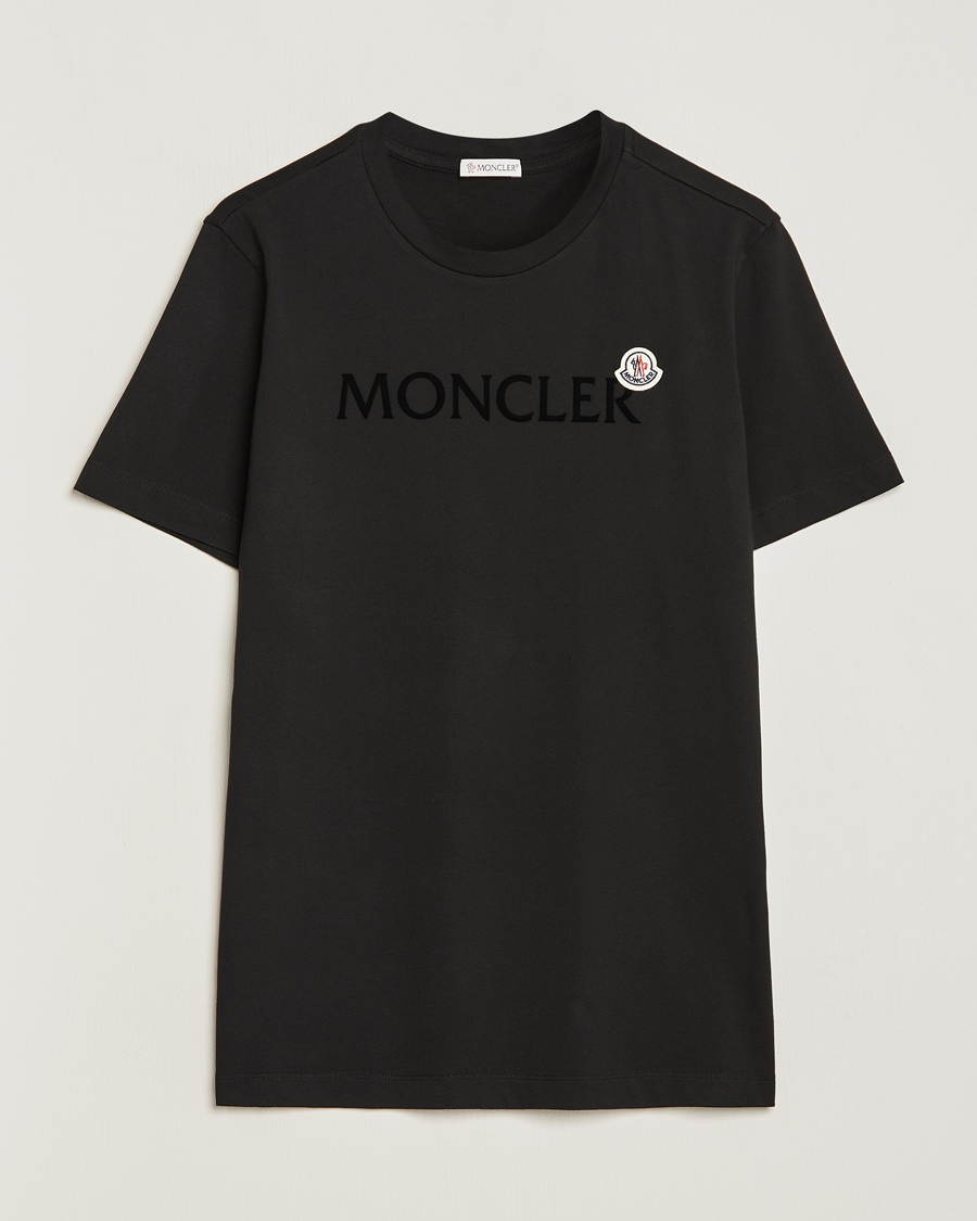 Herre | T-Shirts | Moncler | Lettering Logo T-Shirt Black