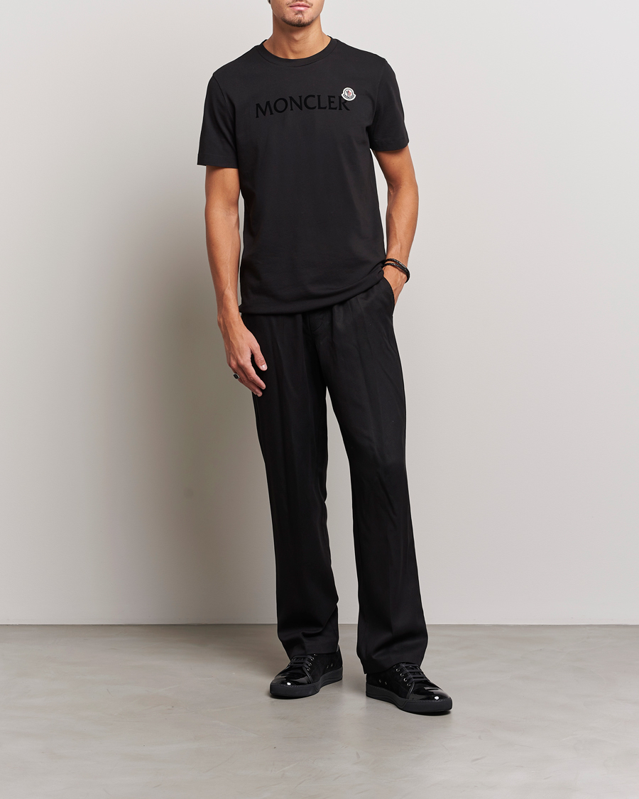 Herre | T-Shirts | Moncler | Lettering Logo T-Shirt Black