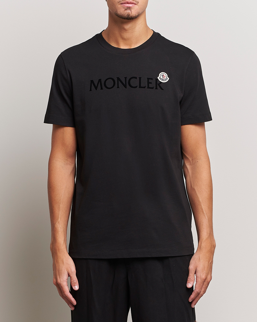 Herre | T-Shirts | Moncler | Lettering Logo T-Shirt Black