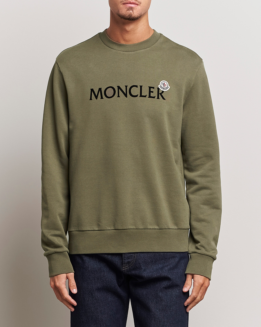 Herre | Luxury Brands | Moncler | Lettering Logo Sweatshirt Olive