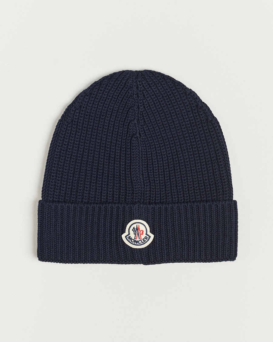 Herre | | Moncler | Logo Embossed Beanie Navy