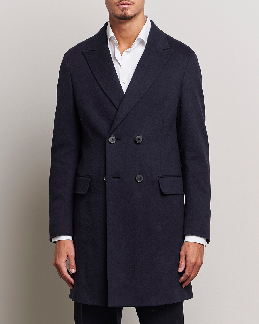 Herre | Jakker | Zegna | Wool/Cashmere Double Breasted Coat Navy
