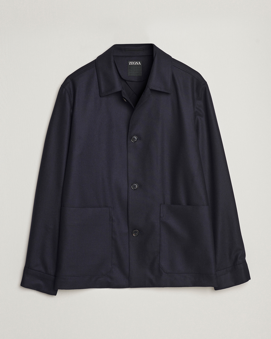 Herre | Jakker | Zegna | Flannel Chore Jacket Navy