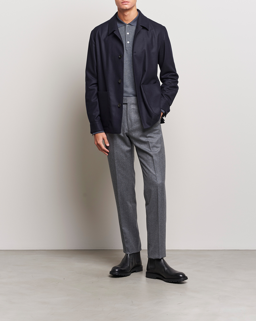 Herre | Jakker | Zegna | Flannel Chore Jacket Navy