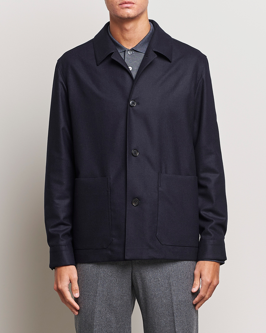 Herre | Jakker | Zegna | Flannel Chore Jacket Navy