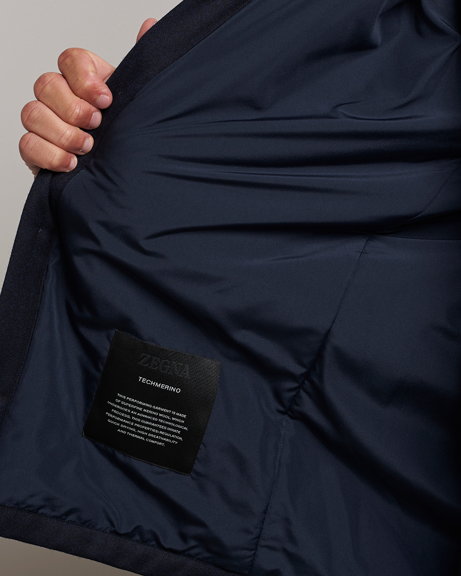 Herre | Jakker | Zegna | Techmerino Flannel Shirt Jacket Navy