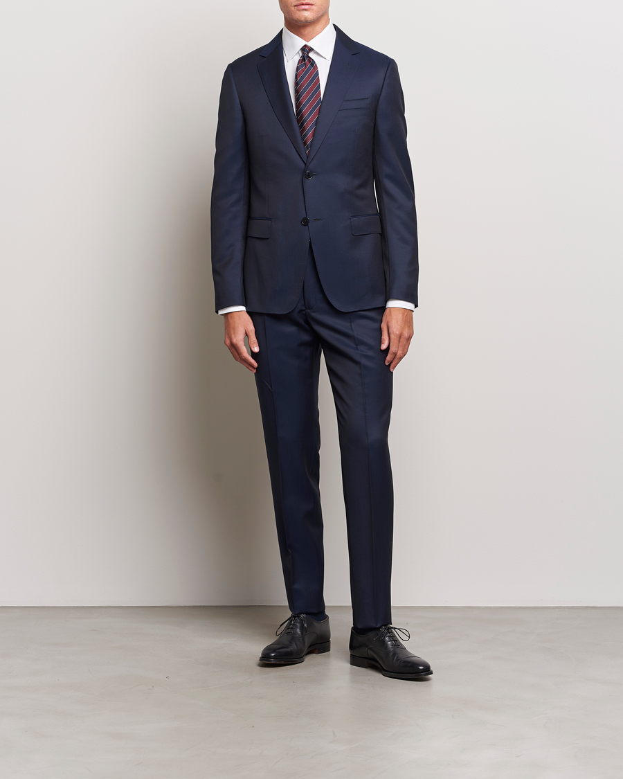 Herre | Dresser | Zegna | Tailored Wool Suit Dark Blue