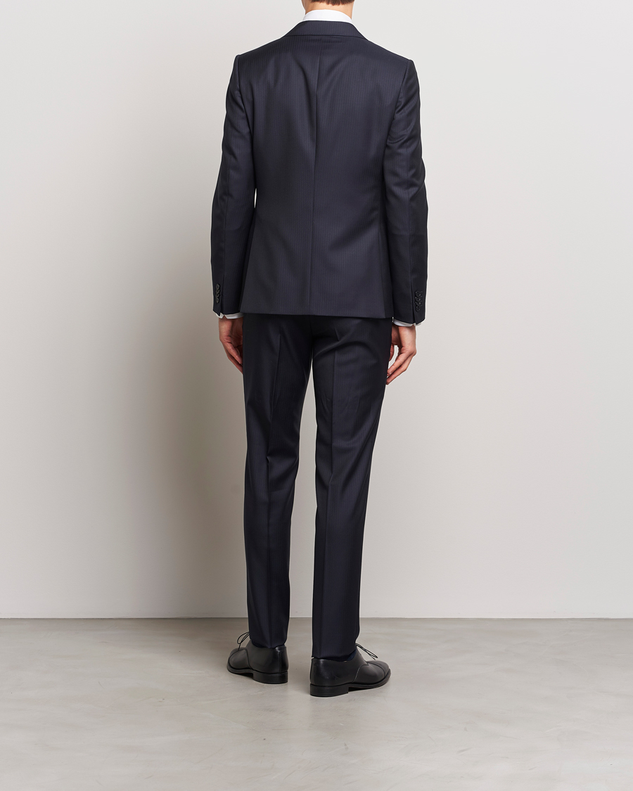 Herre | Dresser | Zegna | Tailored Tonal Stripe Wool Suit Navy