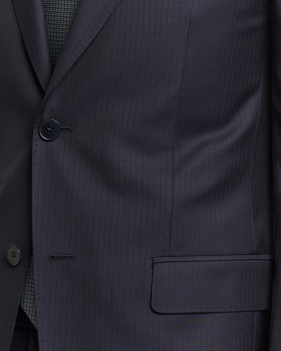 Herre | Dresser | Zegna | Tailored Tonal Stripe Wool Suit Navy