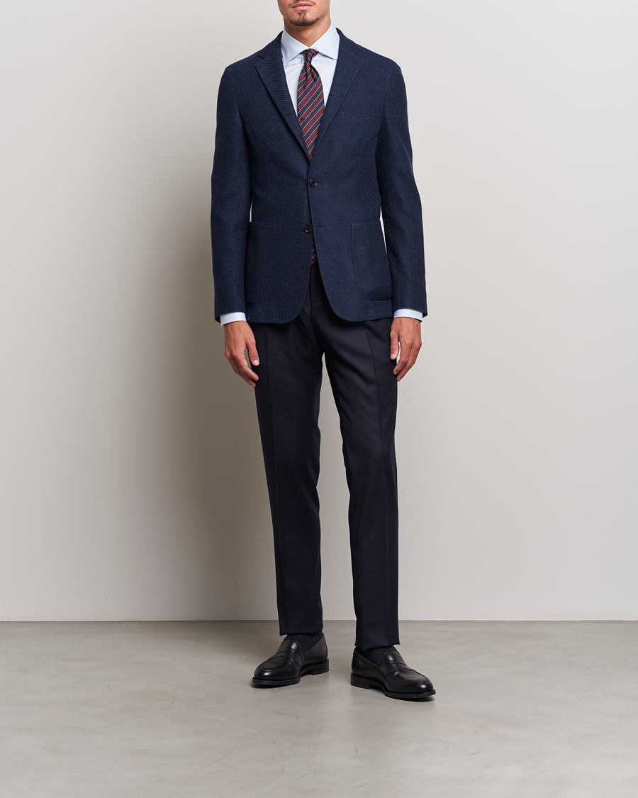 Herre | Dressjakker | Zegna | Unconstructed Structured Wool Blazer Navy