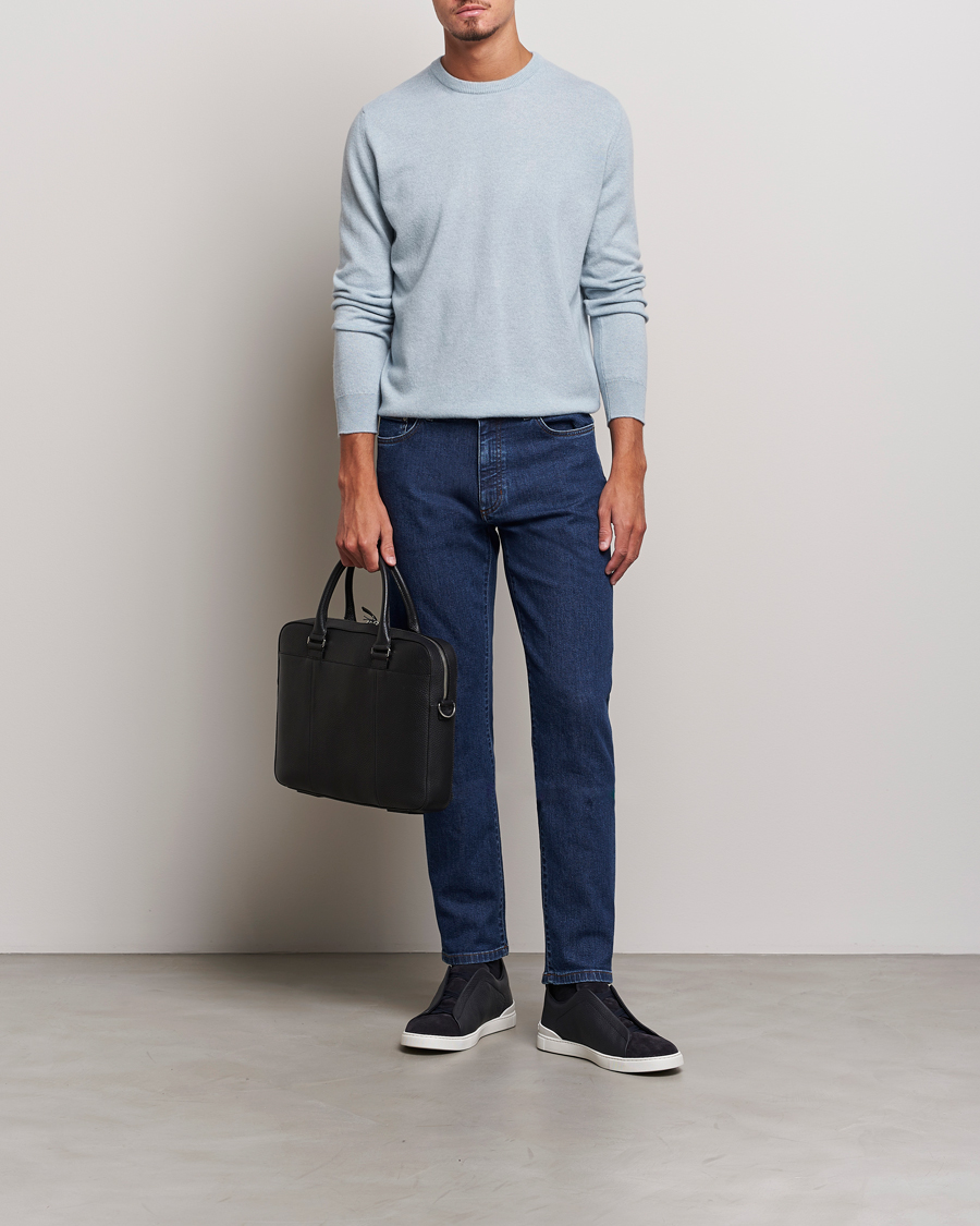 Herre | Gensere | Zegna | Oasi Cashmere Crew Neck Light Blue