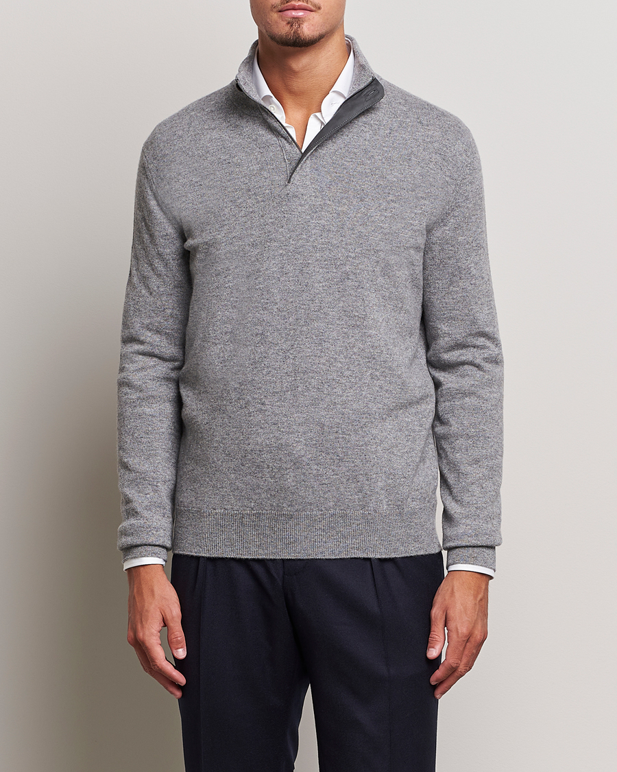 Herre | Zegna | Zegna | Oasi Cashmere Half Zip Grey Melange