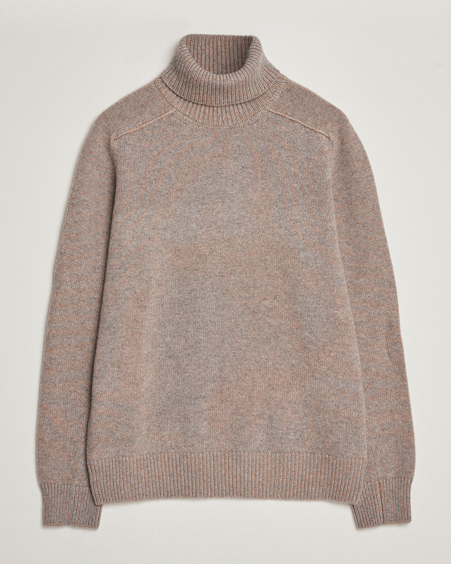 Herre | Gensere | Zegna | 5 Gauge Cashmere Rollneck Beige Melange