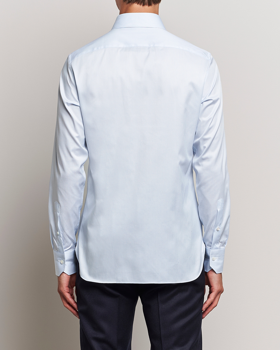 Herre | Skjorter | Zegna | Slim Fit Striped Dress Shirt Light Blue