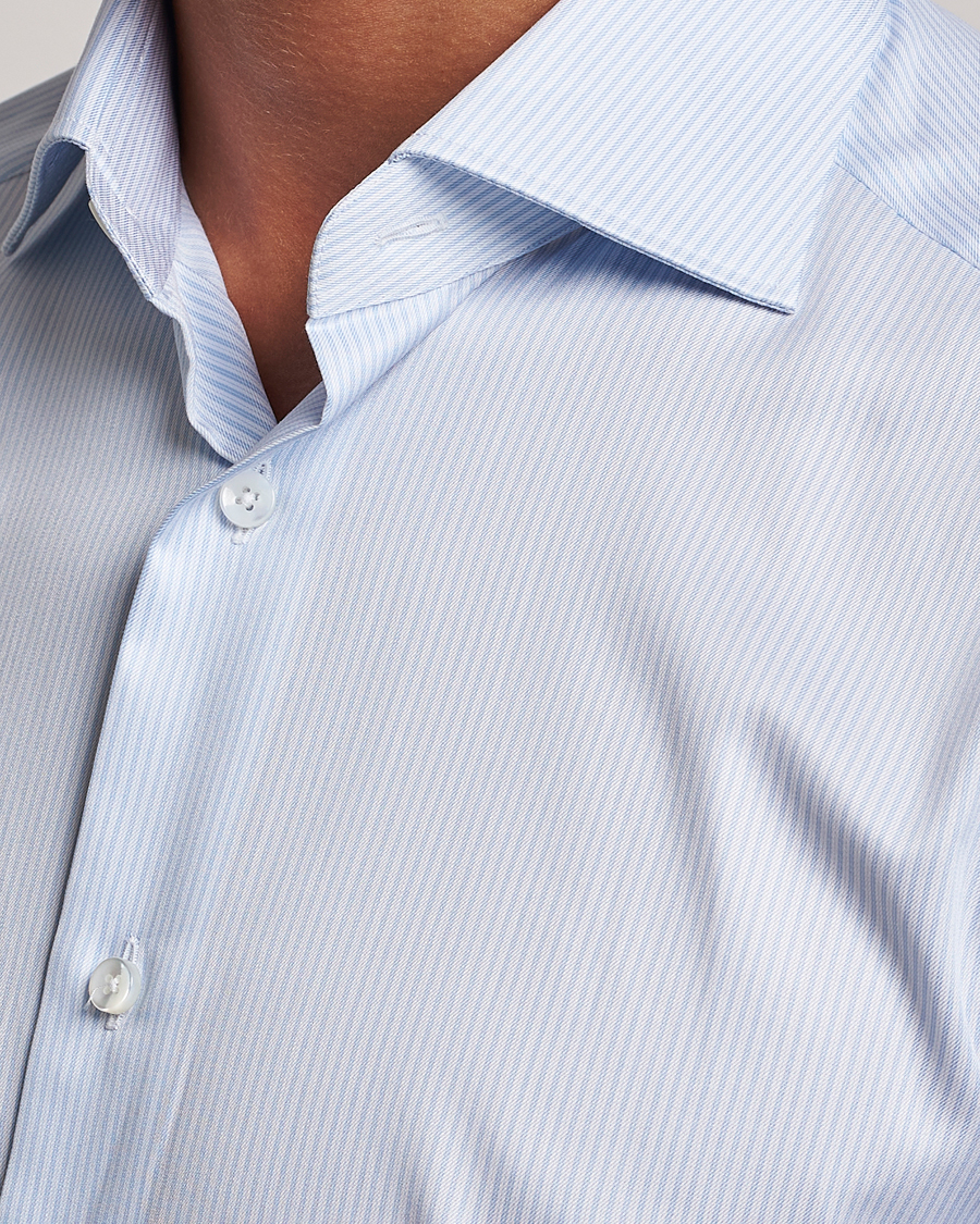 Herre | Skjorter | Zegna | Slim Fit Striped Dress Shirt Light Blue