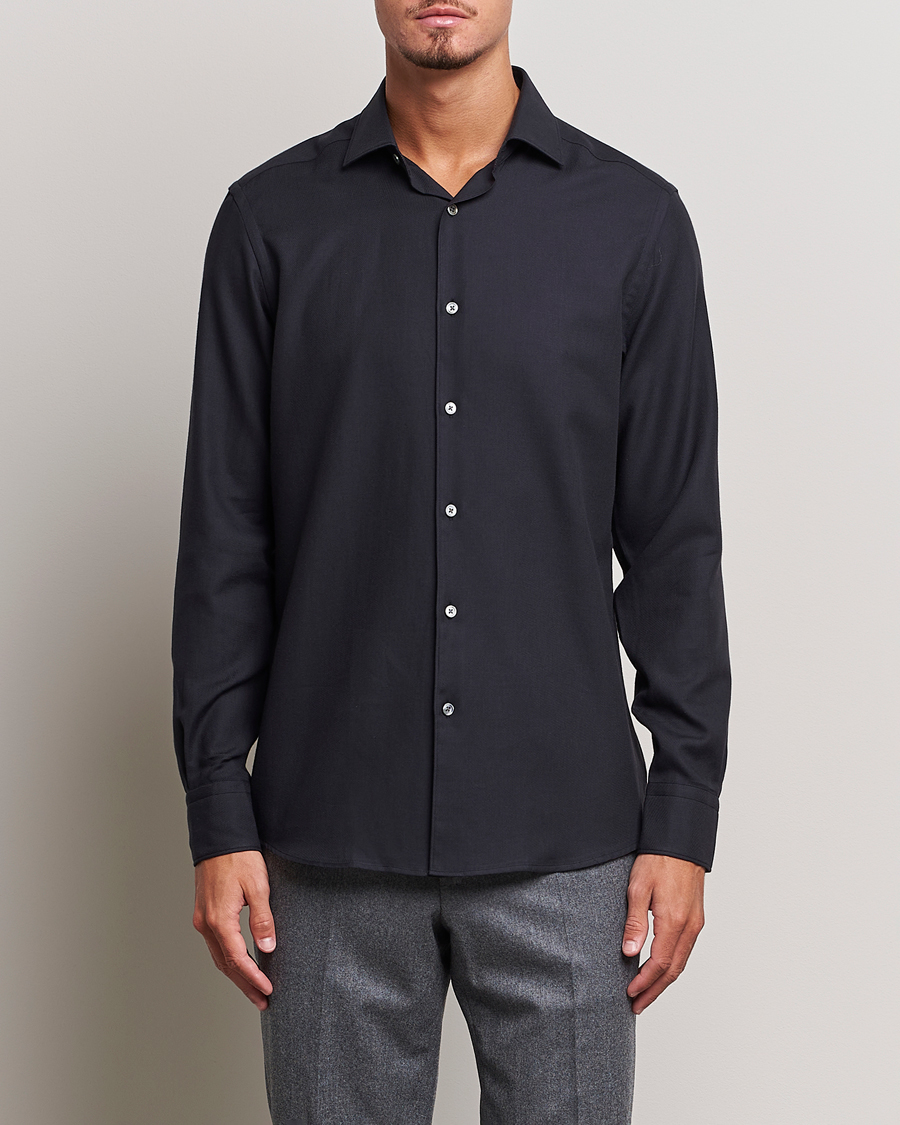 Herre | Skjorter | Zegna | Cotton/Cashmere Casual Shirt Navy