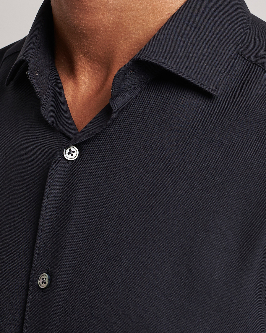 Herre | Skjorter | Zegna | Cotton/Cashmere Casual Shirt Navy