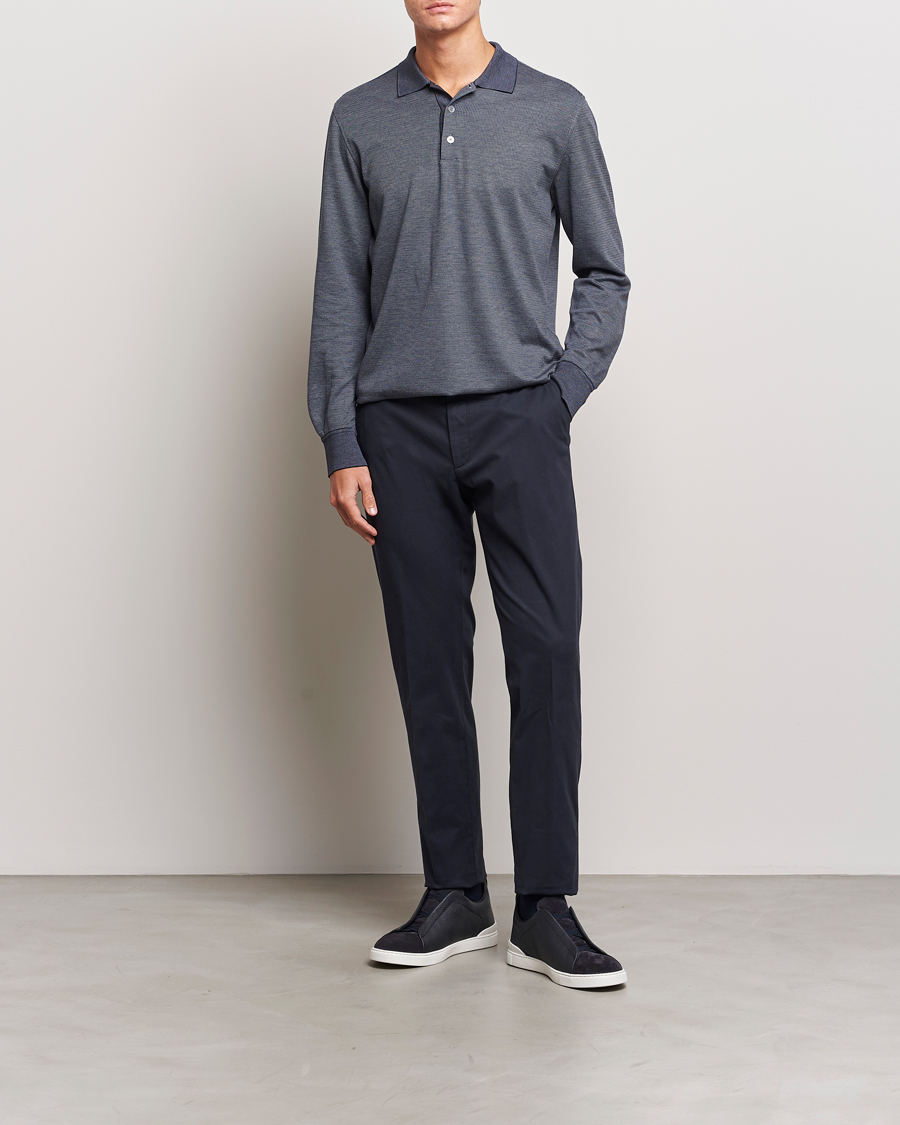Herre | Bukser | Zegna | Soft Cotton Chinos Navy