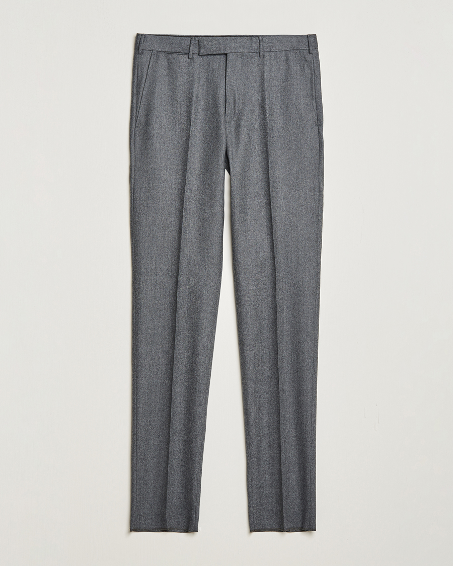 Herre | | Zegna | Carded Flannel Trousers Grey Melange