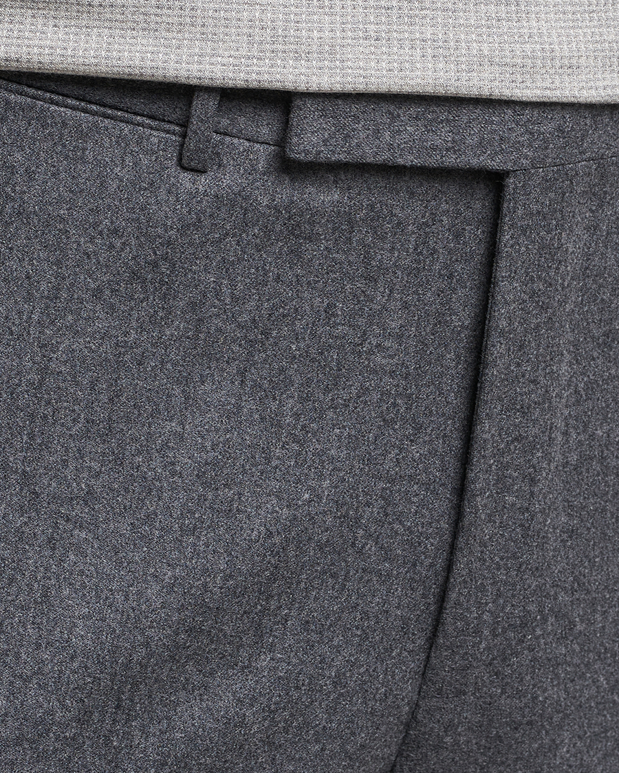 Herre | Bukser | Zegna | Carded Flannel Trousers Grey Melange