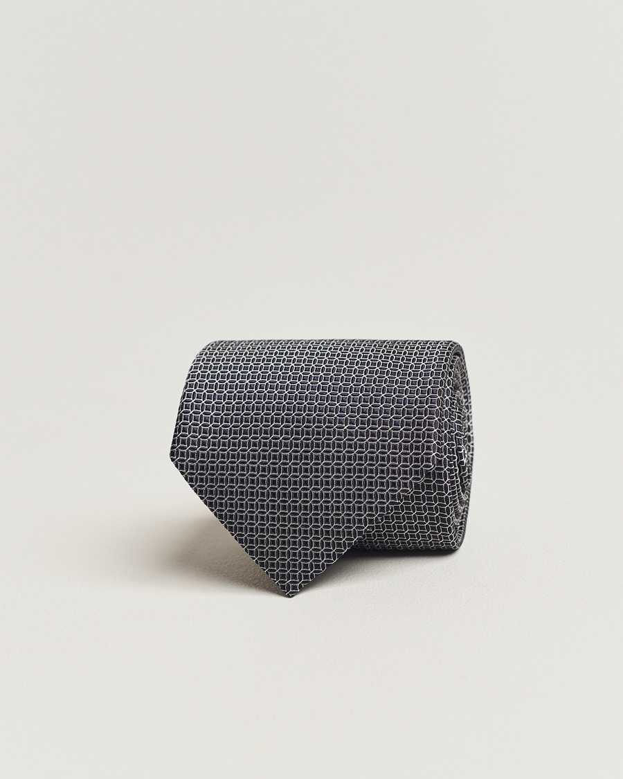 Herre | Zegna Printed Silk Tie Navy | Zegna | Printed Silk Tie Navy