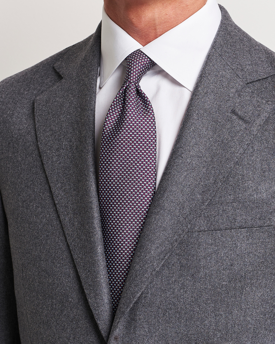 Herre | | Zegna | Jacquard Silk Tie Purple